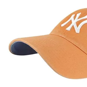 '47 New York Yankees Cooperstown Double Under Clean Up Dad Hat Baseball Cap - Mango/All Star Game Side Patch, One Size