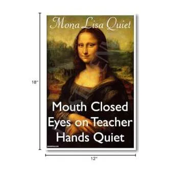 Mona Lisa Quiet Classroom Motivational Poster - Engaging Decor