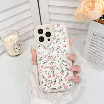 Lovmooful iPhone 15 Pro Case Cute Flower Design