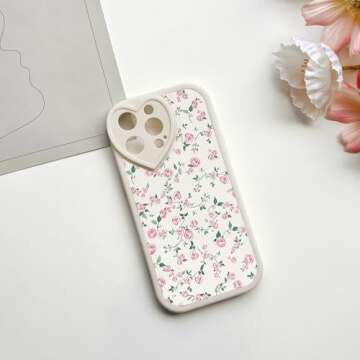 Lovmooful iPhone 15 Pro Case Cute Flower Design