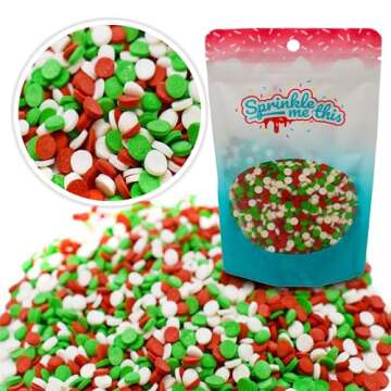 Christmas Sprinkles - Holiday Sprinkles For Baking And Decorating - A Variety Of Bulk Sprinkles Sure To Fit Every Baking Need For The Holidays - 4 Ounce Variety (Christmas Confetti)