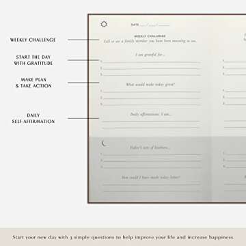 The Gratitude Journal : More Happiness, Positivity, Affirmation, Productivity, Mindfulness & Self Care - A Simple Undated Hardcover Daily Guide Planner and Effective Gratitude Journal for Women & Men