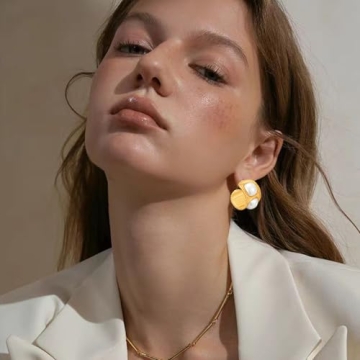 AOLIMI Gold Pearl Hoop Earrings - Stylish Women's Jewelry
