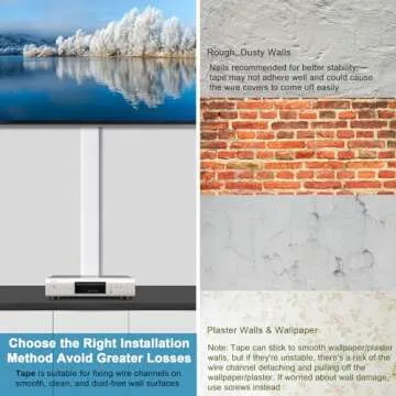 34in TV Cord Hider for Wall Mounted TV, Large Cord Cover Wall, Cable Hider TV Cable Management Kit, TV Wire Hider for Wall, White Cable Raceway Cable Cover, Cable Concealer 2 xL17in, W2in xH0.7in