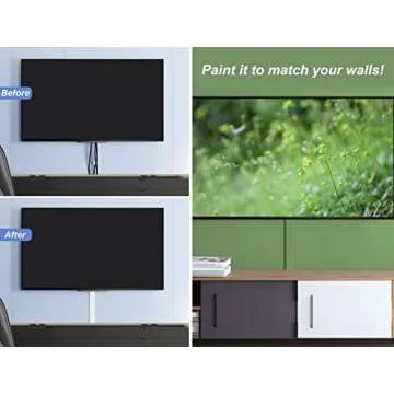 34in TV Cord Hider for Wall Mounted TV, Large Cord Cover Wall, Cable Hider TV Cable Management Kit, TV Wire Hider for Wall, White Cable Raceway Cable Cover, Cable Concealer 2 xL17in, W2in xH0.7in