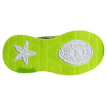 Josmo Boy's Ninja Turtles Lighted Sneakers (Toddler/Little Kid), Black/Green, 8