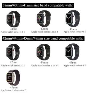 B-Great Breathable Hook and Loop Ankle Band for Compatible with 41mm Apple Watch Series 9 8 7, 40mm Apple Watch Series 6 SE 5 4 and 38mm Apple Watch Series 3 2 1 (Black, Medium)