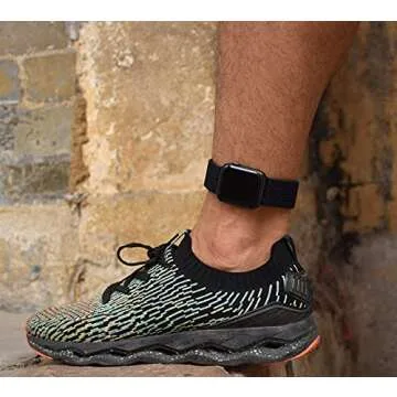 B-Great Breathable Hook and Loop Ankle Band for Compatible with 41mm Apple Watch Series 9 8 7, 40mm Apple Watch Series 6 SE 5 4 and 38mm Apple Watch Series 3 2 1 (Black, Medium)