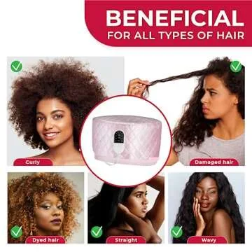 SISWOW Thermal Steamer Cap for Great Deep Conditioning With 10-level Heat for Natural Black Hair