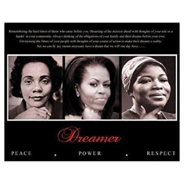 Dreamer (Trio): Peace, Power, Respect Art Poster Print (Overall Size: 10x8) (Image Size: 9.5x7.5) Ki...