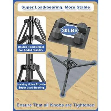 Projector Stand Tripod, Adjustable Height 26 to 38 Inch Laptop Tripod, Floor Standing Laptop Stand, Foldable Tripod for Projector with Carry Bag, Portable Podium Stand for Office, Home, Stage, DJ