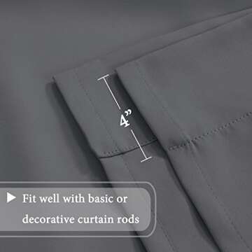 H.VERSAILTEX Blackouts Curtain for Windows - Tie Up Curtains and Valances Set Roman Balloon Blind Rod Pocket Short Curtain for Kitchen/Bathroom/Bay Bluish Gray 42W x 63L (Set of 1 Panel)