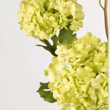 Afloral Faux Snowball Flower Stem - Realistic Green Decor