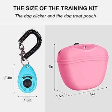 Left&Right Dog Clicker Training Kit,Silicone Dog Training Treat Pouch and Dog Clickers,Dog Treat Bag...