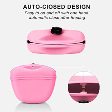 Left&Right Dog Clicker Training Kit,Silicone Dog Training Treat Pouch and Dog Clickers,Dog Treat Bag with Clicker Training for Dogs,Pet Treat Bag with Convenient Magnetic Buckle Closing and Waist Clip