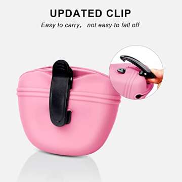 Left&Right Dog Clicker Training Kit,Silicone Dog Training Treat Pouch and Dog Clickers,Dog Treat Bag with Clicker Training for Dogs,Pet Treat Bag with Convenient Magnetic Buckle Closing and Waist Clip