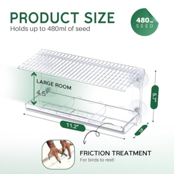 SUNALLY Clear Window Bird Feeder - Watch Birds Up Close!