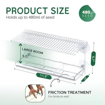 SUNALLY Clear Window Bird Feeder - Watch Birds Up Close!