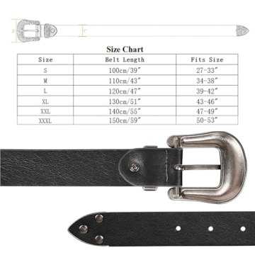 WHIPPY Western Belts for Women Stylish Vintage Design