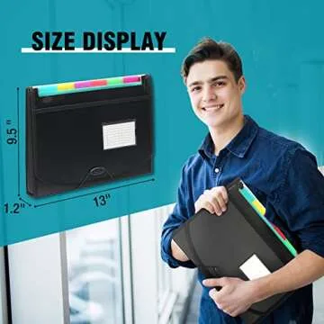 H4D 13 Pocket Accordion File Keeper for Documents