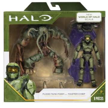 HALO 4" “World of HALO” Two Figure Pack – Master Chief vs. Flood Tank Form & Infection Forms