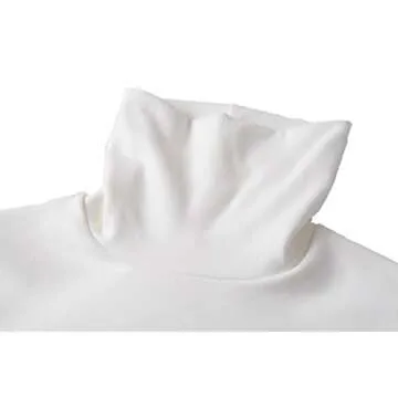 HieasyFit Women's Cotton Turtleneck Top Basic Layering Thermal Underwear Ivory M