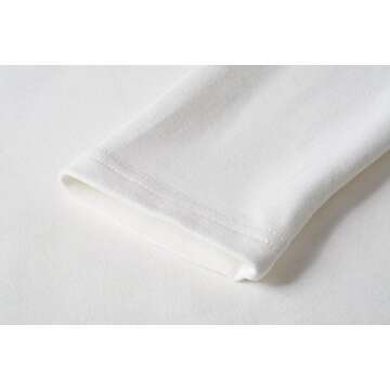 HieasyFit Women's Cotton Turtleneck Top Basic Layering Thermal Underwear Ivory M