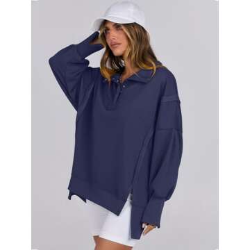 ANRABESS Women's Oversized Sweatshirt for Fall Fashion