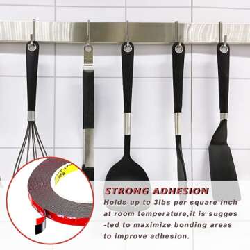 LAPANDA Double Sided Tape, Waterproof Heavy Duty Foam Tape, 36.5FT Length, 0.4 Inch Width for Car, H...