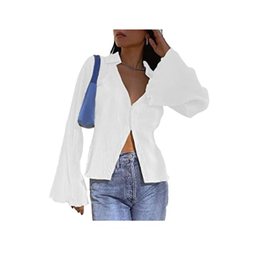 LYANER Women's Stylish Bell Sleeve Blouse for All Occasions