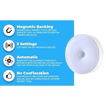 Ship-EEZ Cruise Ship Approved Magnetic Nightlight for Stateroom Walls and Ceilings