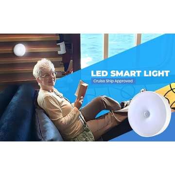 Ship-EEZ Cruise Ship Approved Magnetic Nightlight for Stateroom Walls and Ceilings