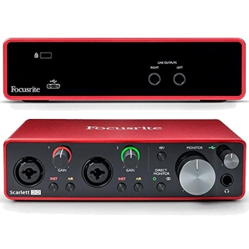 Focusrite Scarlett 2i2 USB Interface with XLR Microphone Cable