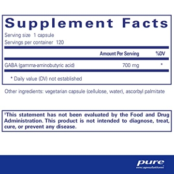 Pure Encapsulations GABA Supplement for Stress & Sleep Support