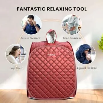 VIVOHOME Portable Personal Steam Sauna Spa with 1.8L 800 Watt Steam Generator, Foldable Chair, Home Sauna Spa Tent for Detox Relaxation, Brown