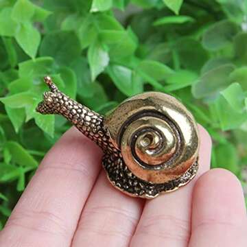 Acxico 2Pcs Solid Brass Snail Figurines Small Statue House Decoration Animal Figurines Gift