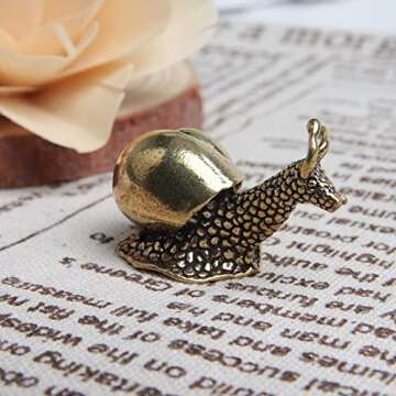 Acxico 2Pcs Solid Brass Snail Figurines Small Statue House Decoration Animal Figurines Gift