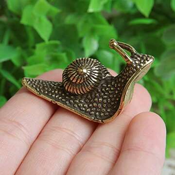Acxico 2Pcs Solid Brass Snail Figurines Small Statue House Decoration Animal Figurines Gift