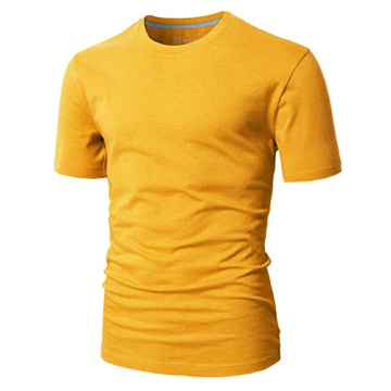 H2H Men's Premium Cotton Blend Crew Neck T-Shirt Mustard