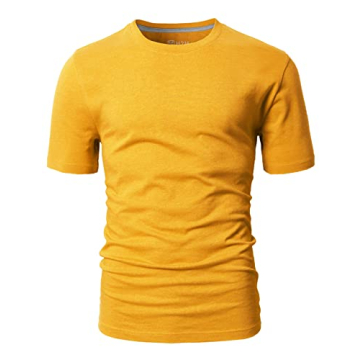 H2H Men's Premium Cotton Blend Crew Neck T-Shirt Mustard