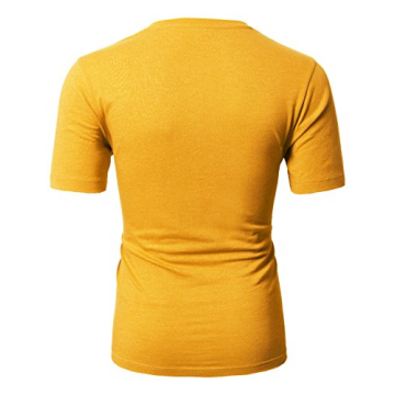 H2H Men's Premium Cotton Blend Crew Neck T-Shirt Mustard