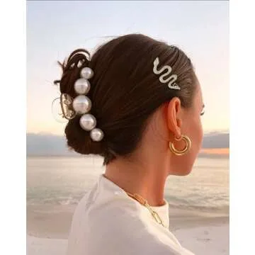 TEBIEKOY Snake Hair Pins with Sparkly Rhinestones Hair Clips, 4 Pcs Alloy Snake Hair Clips Set, Crystal Hair Accessories Headdress for Girls and Women