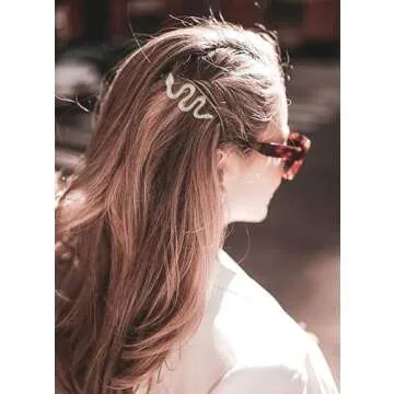 TEBIEKOY Snake Hair Pins with Sparkly Rhinestones Hair Clips, 4 Pcs Alloy Snake Hair Clips Set, Crystal Hair Accessories Headdress for Girls and Women