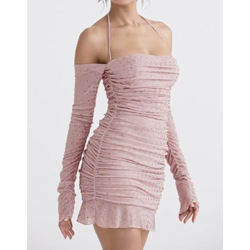 Women Sexy Spaghetti Strap Mini Dress for Parties