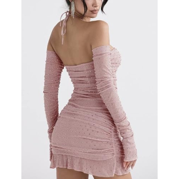 Women Sexy Spaghetti Strap Mini Dress for Parties
