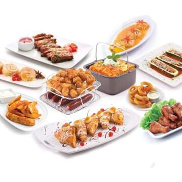 Nuwave 2pc Brio Air Fryer Cooking Accessory Kit, Reversible Rack and Baking Pan, Compatible with 3QT...