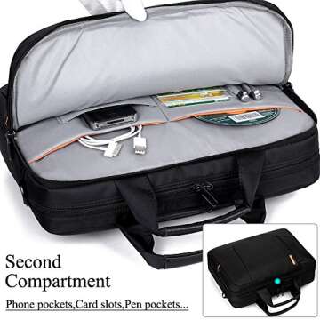 BRINCH(TM 17.3 inch New Soft Nylon Waterproof Laptop Computer Case Cover Sleeve Shoulder Strap Bag with Side Pockets Handles and Detachable for Laptop/Notebook/Netbook/Chromebook,Colour Black