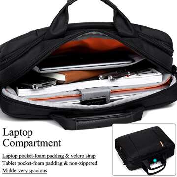 BRINCH(TM 17.3 inch New Soft Nylon Waterproof Laptop Computer Case Cover Sleeve Shoulder Strap Bag with Side Pockets Handles and Detachable for Laptop/Notebook/Netbook/Chromebook,Colour Black