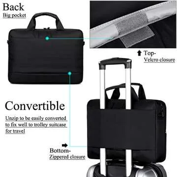 BRINCH(TM 17.3 inch New Soft Nylon Waterproof Laptop Computer Case Cover Sleeve Shoulder Strap Bag with Side Pockets Handles and Detachable for Laptop/Notebook/Netbook/Chromebook,Colour Black