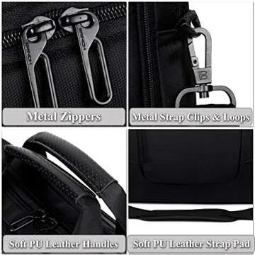 BRINCH(TM 17.3 inch New Soft Nylon Waterproof Laptop Computer Case Cover Sleeve Shoulder Strap Bag with Side Pockets Handles and Detachable for Laptop/Notebook/Netbook/Chromebook,Colour Black